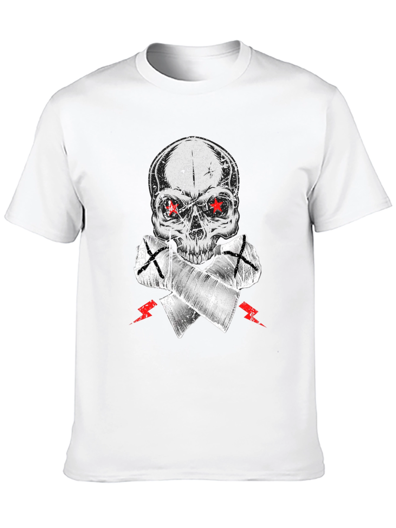 Skull Graphic Tee - Red Star Eyes
