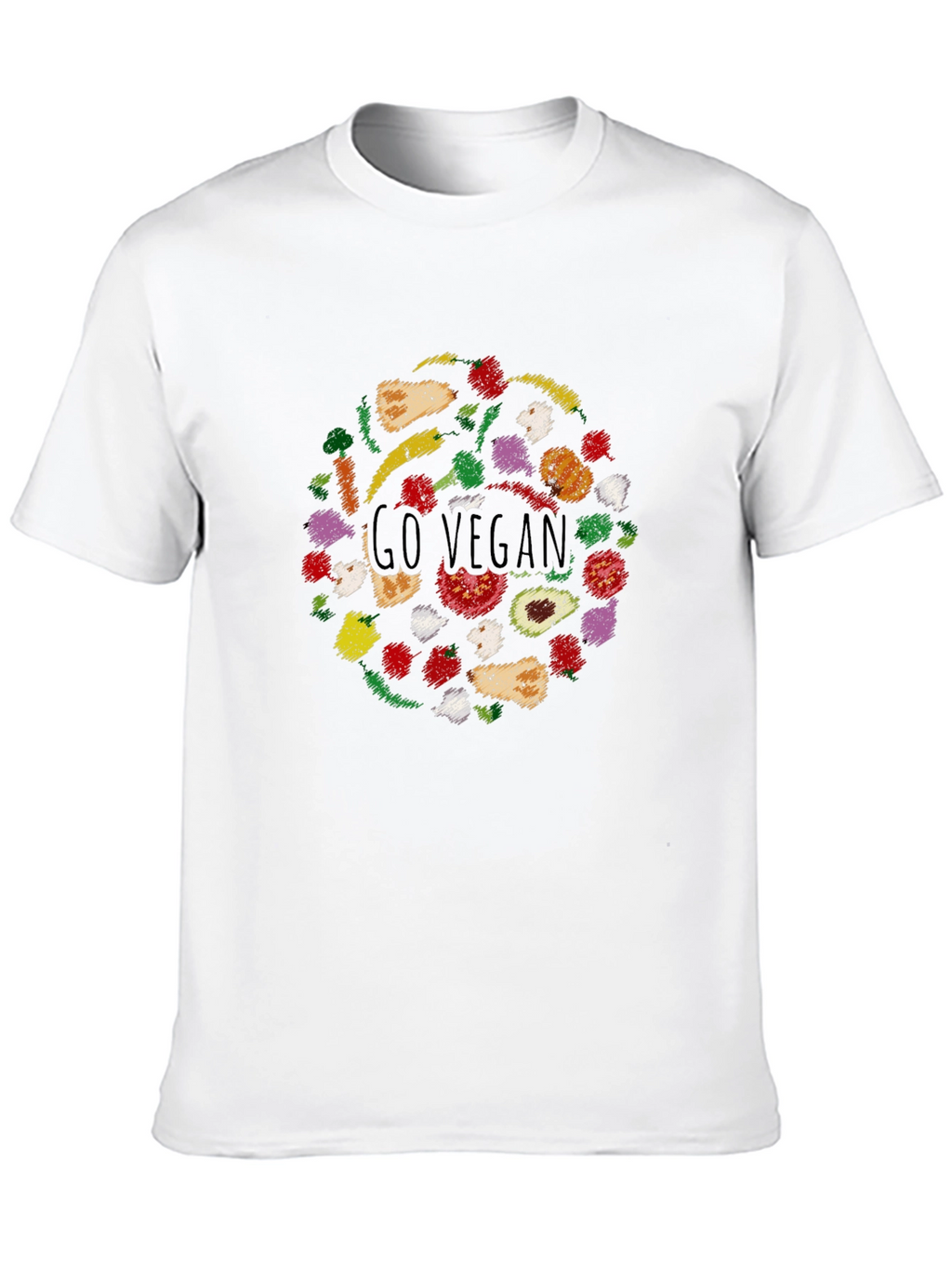 Go Vegan T-Shirt - Black Crew Neck Tee
