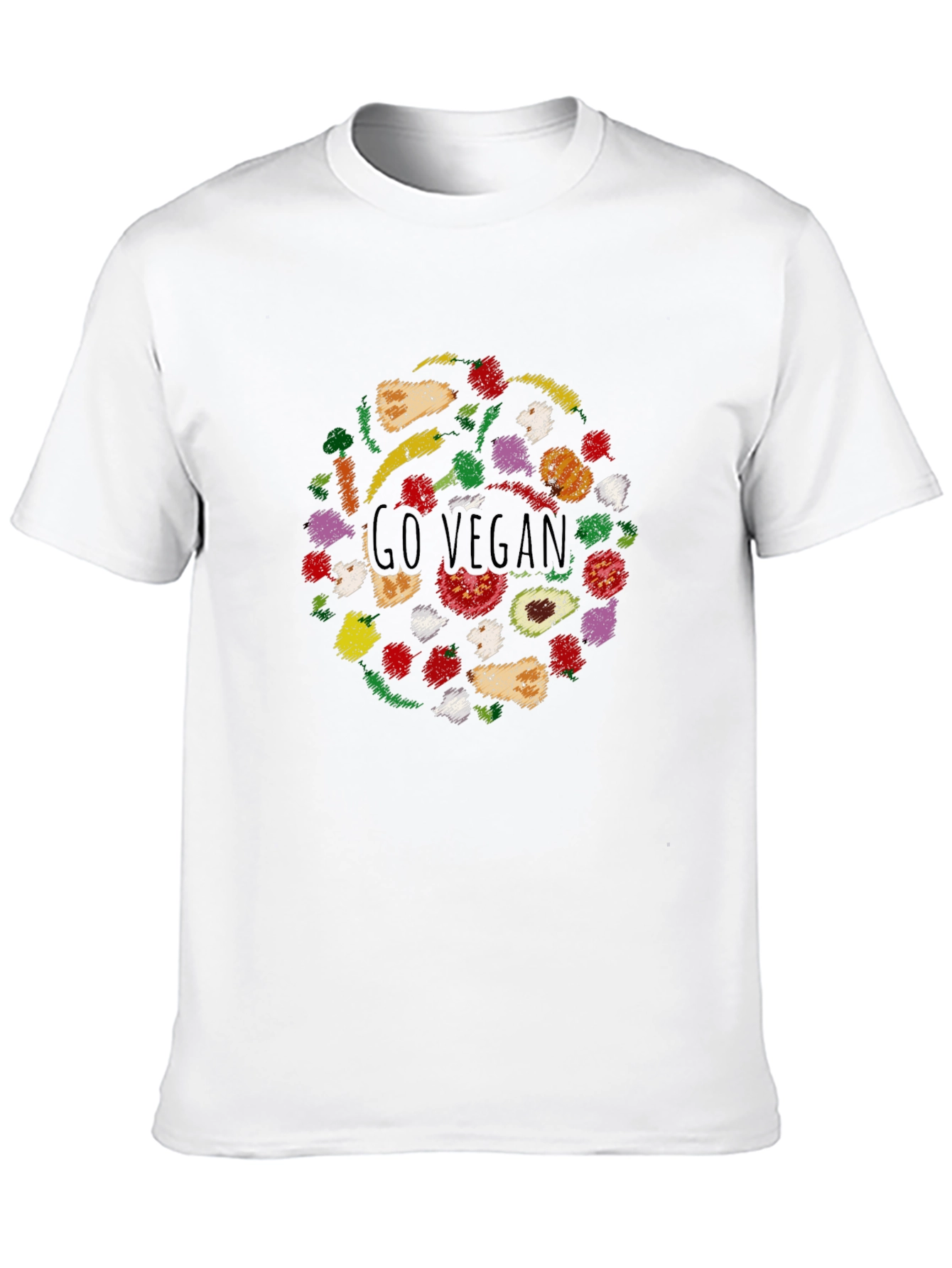 Go Vegan T-Shirt - Black Crew Neck Tee