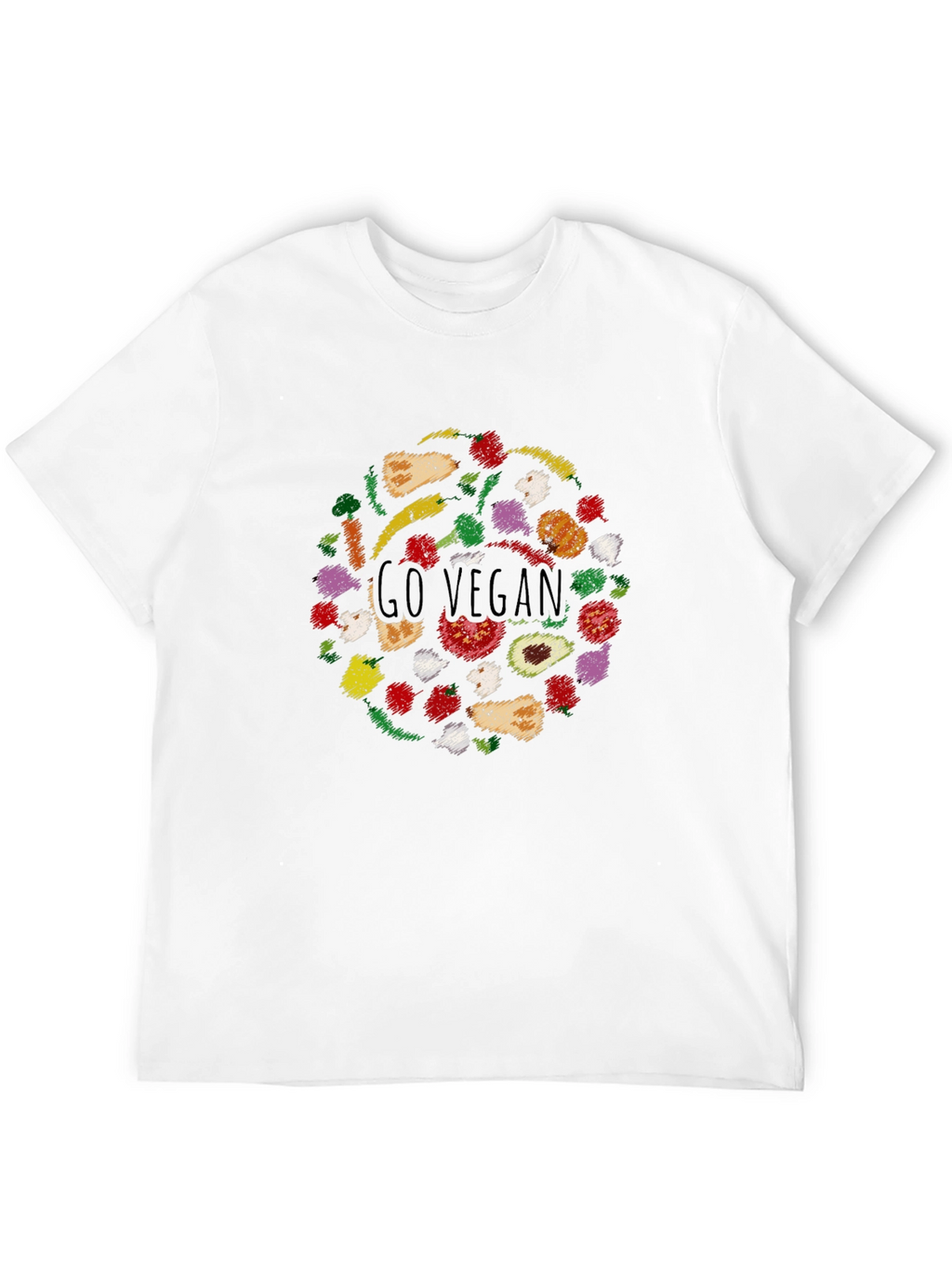 Go Vegan T-Shirt - Black Crew Neck Tee