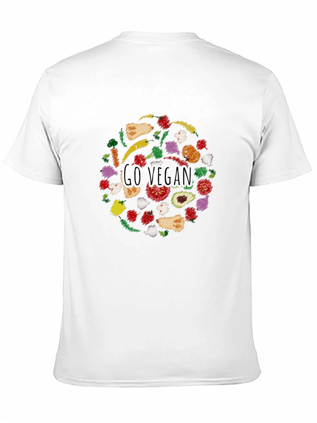Go Vegan T-Shirt - Black Crew Neck Tee