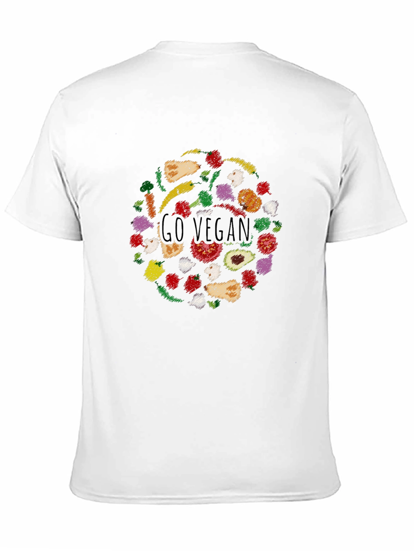 Go Vegan T-Shirt - Black Crew Neck Tee