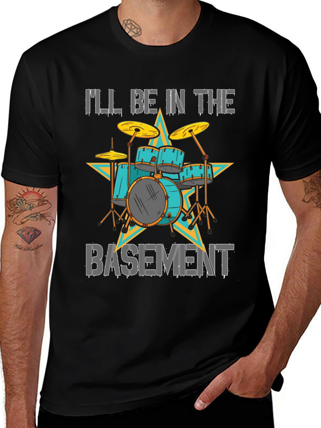 Ill Be in the Basement Drum Kit T-Shirt