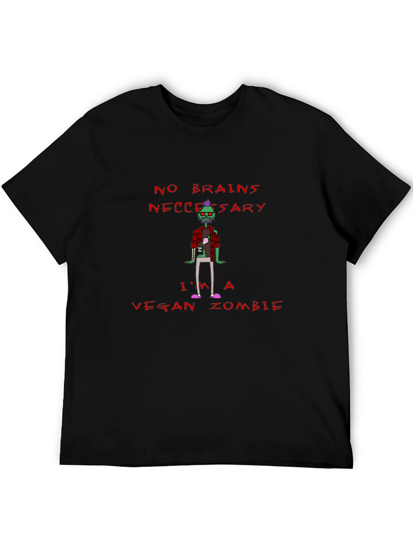 Vegan Zombie T-Shirt - No Brains Necessary!