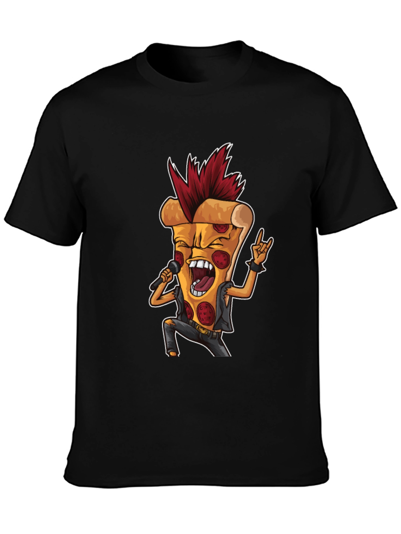 Pizza Rock T-Shirt - Rock and Roll Pizza Slice Tee