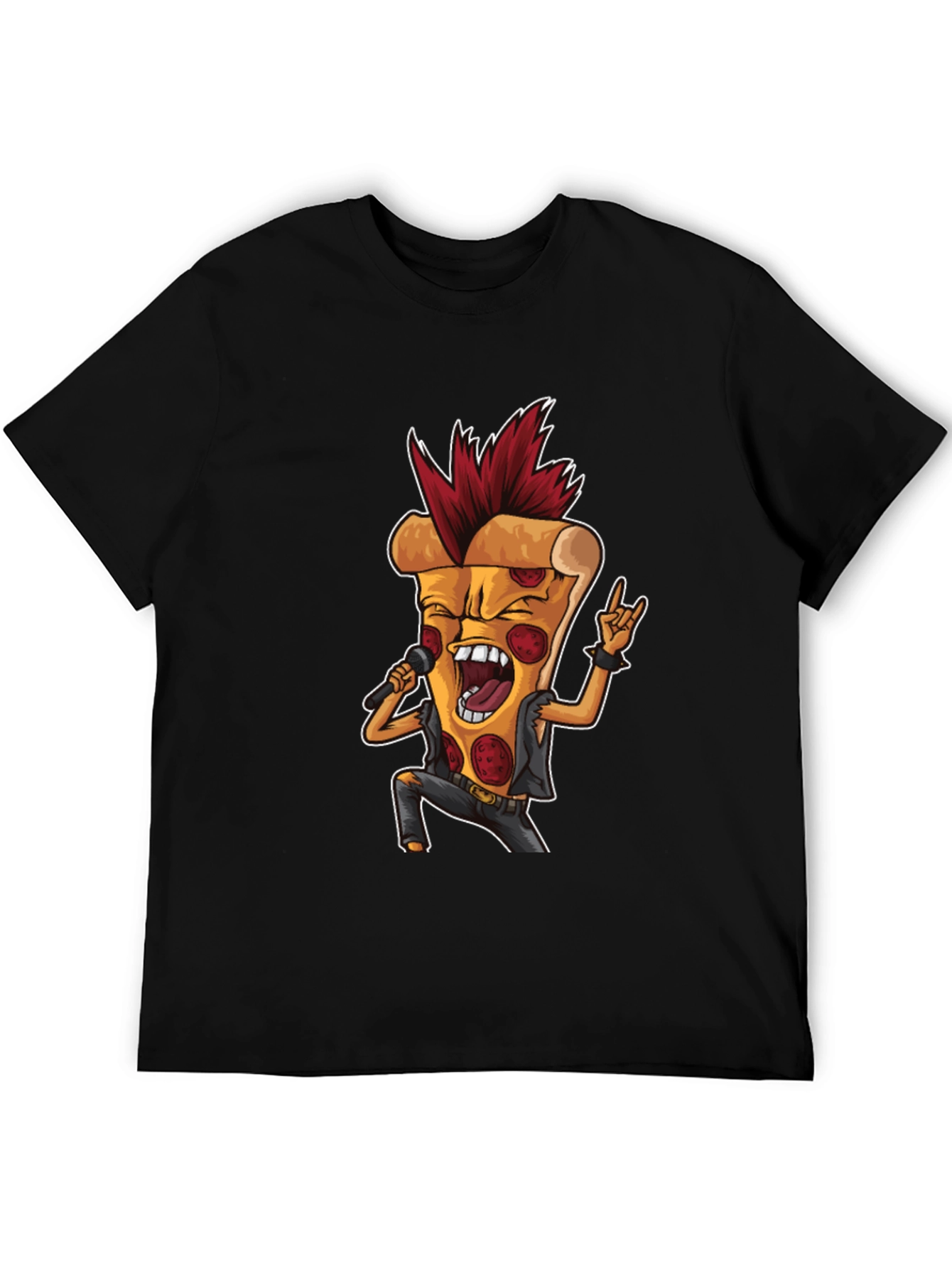 Pizza Rock T-Shirt - Rock and Roll Pizza Slice Tee