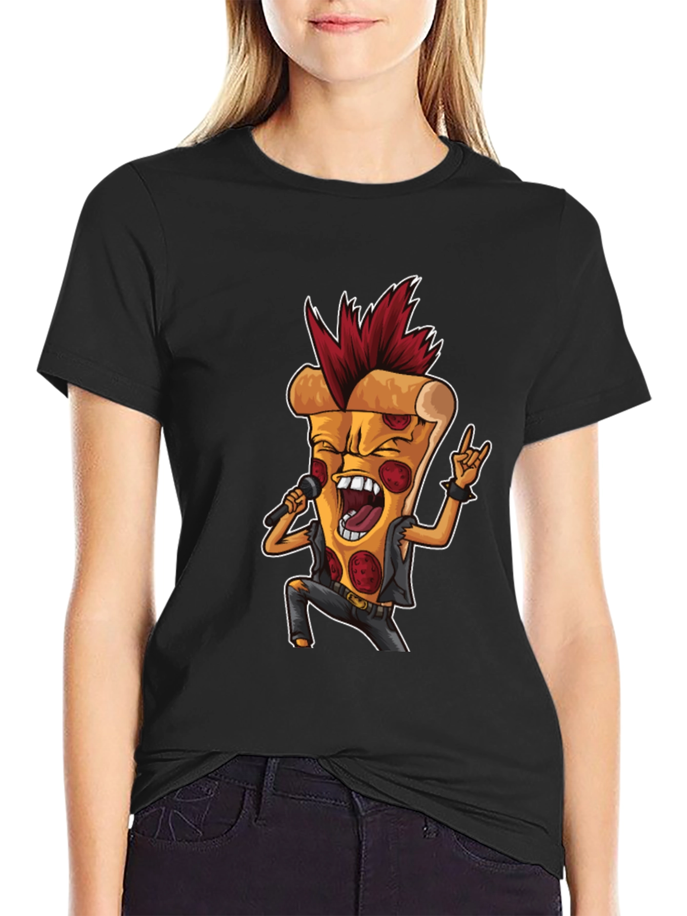 Pizza Rock T-Shirt - Rock and Roll Pizza Slice Tee