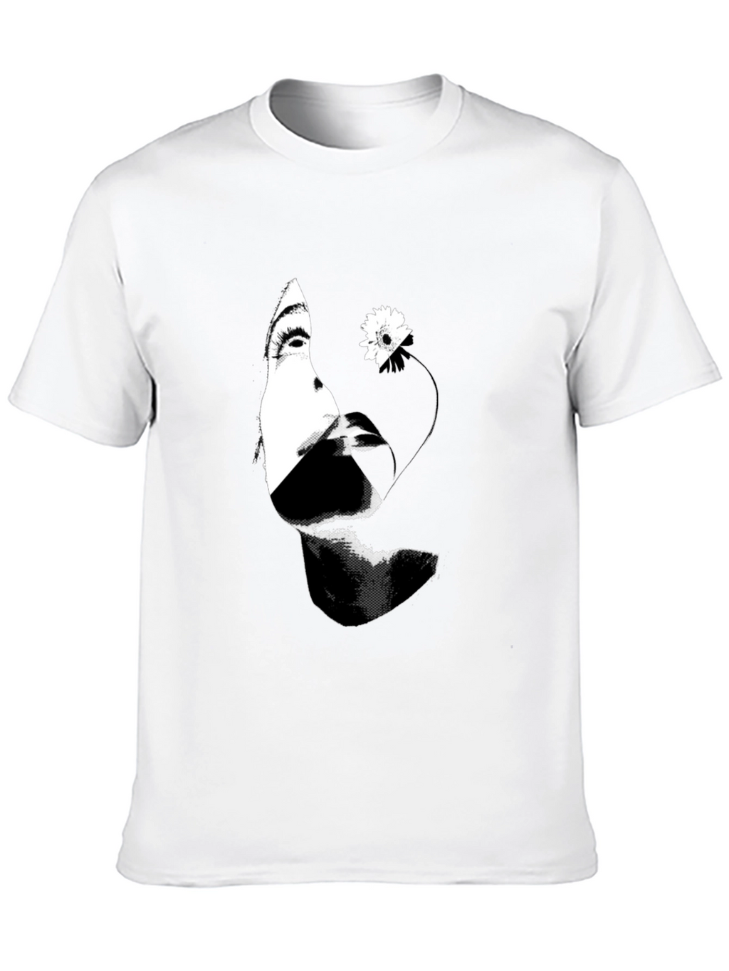 Abstract Woman and Flower Graphic T-Shirt
