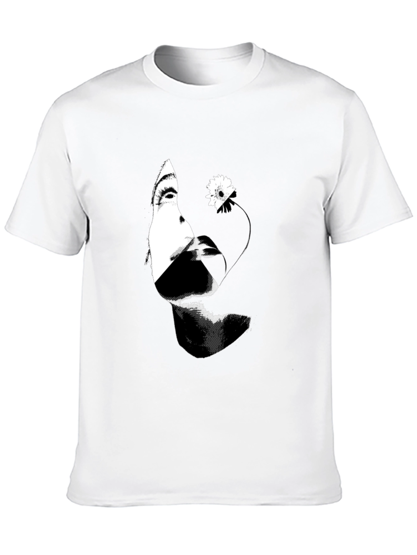 Abstract Woman and Flower Graphic T-Shirt