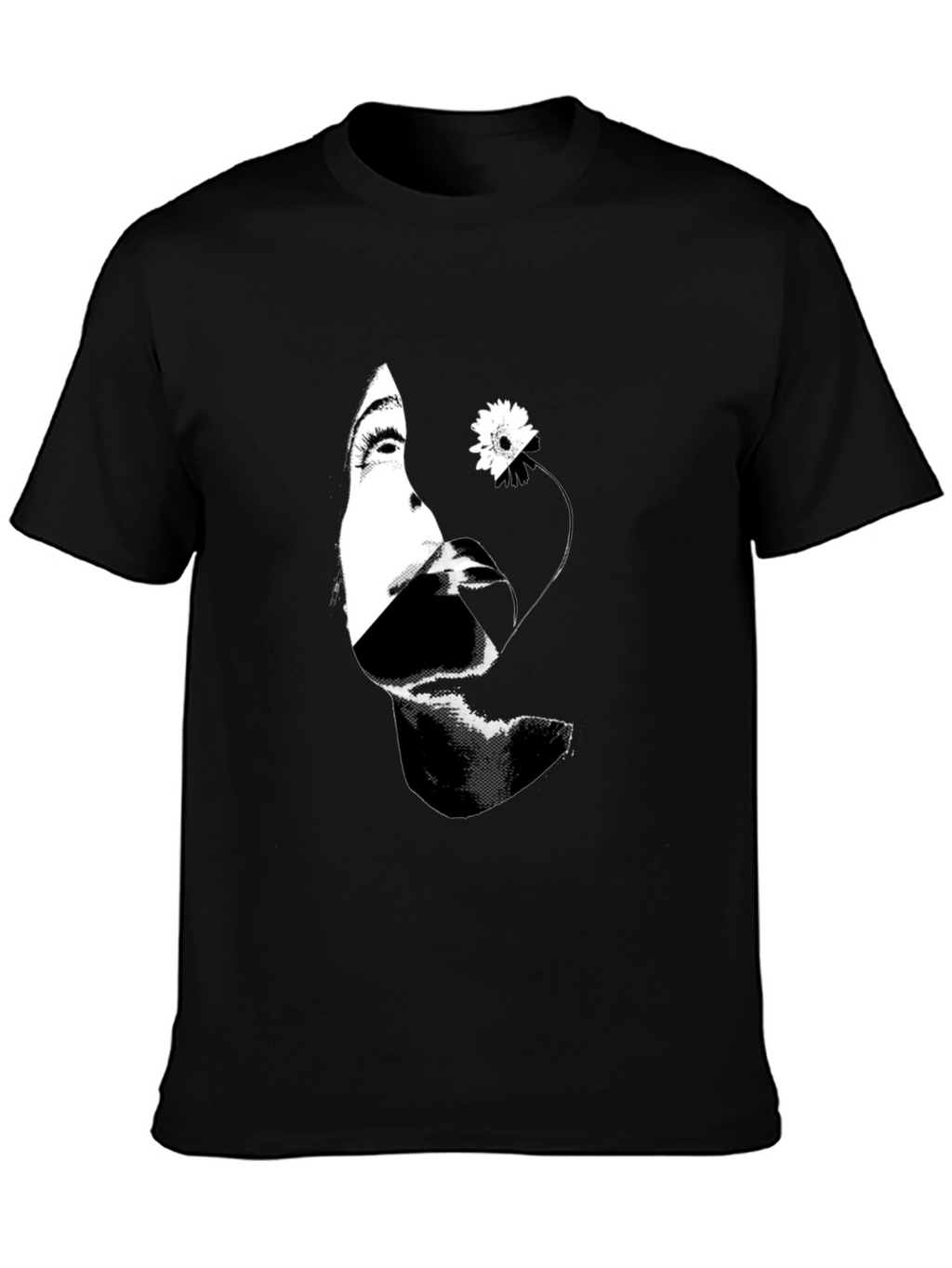 Abstract Woman and Flower Graphic T-Shirt