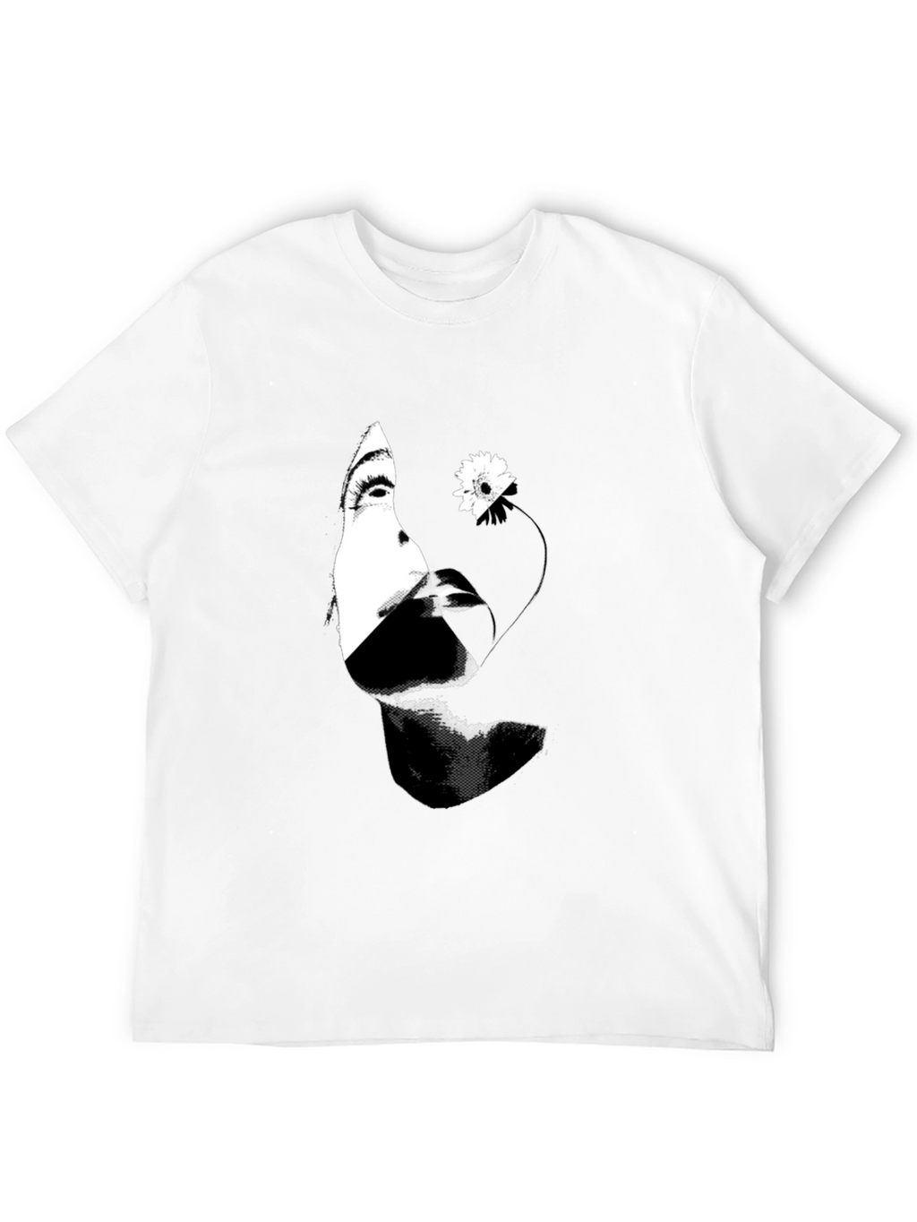 Abstract Woman and Flower Graphic T-Shirt