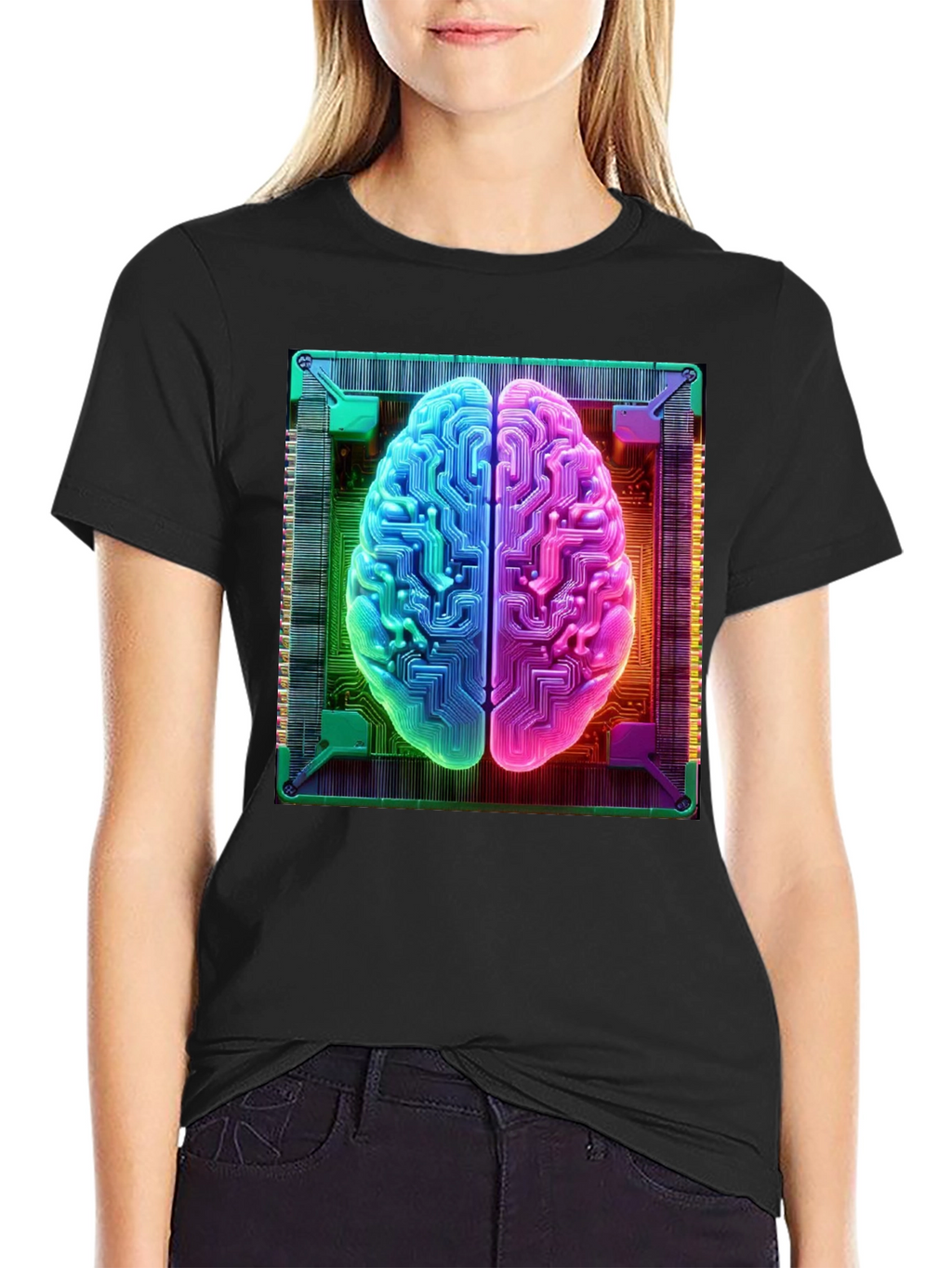 Circuit Brain Graphic Tee - Tech Mind T-Shirt