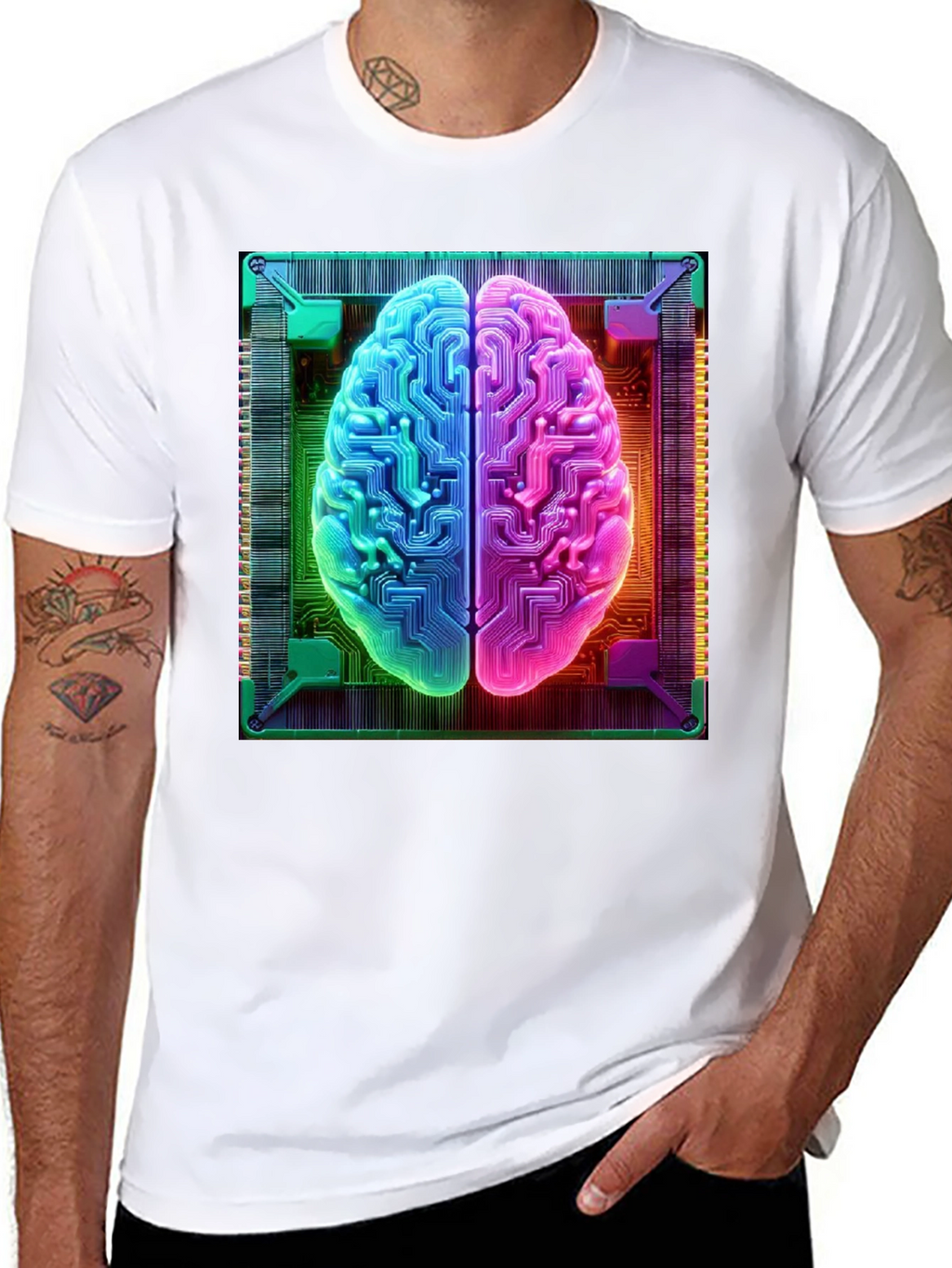 Circuit Brain Graphic Tee - Tech Mind T-Shirt