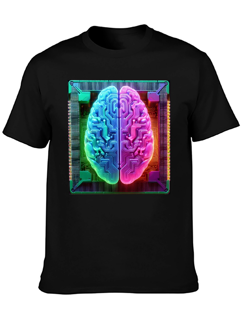 Circuit Brain Graphic Tee - Tech Mind T-Shirt