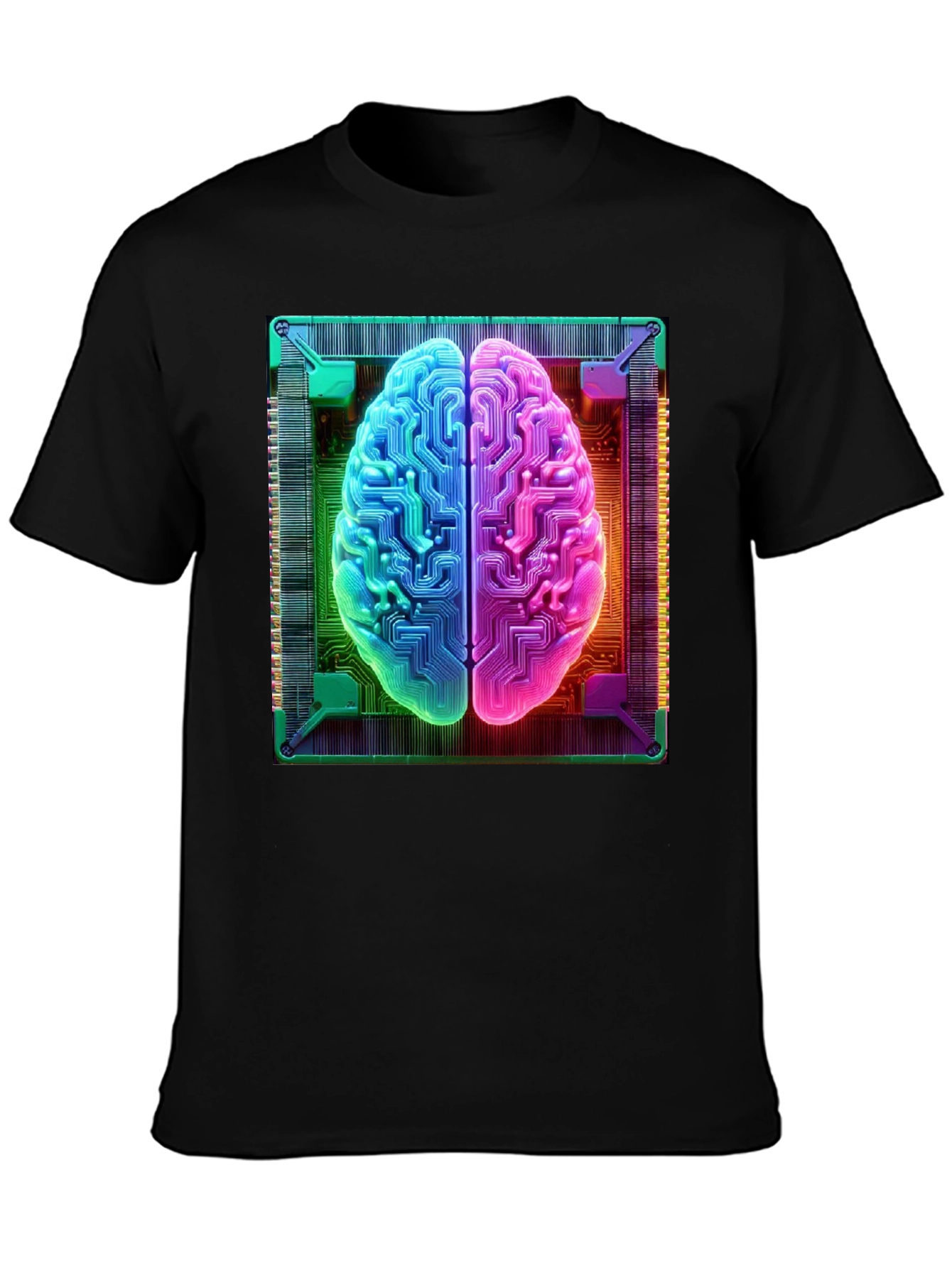 Circuit Brain Graphic Tee - Tech Mind T-Shirt