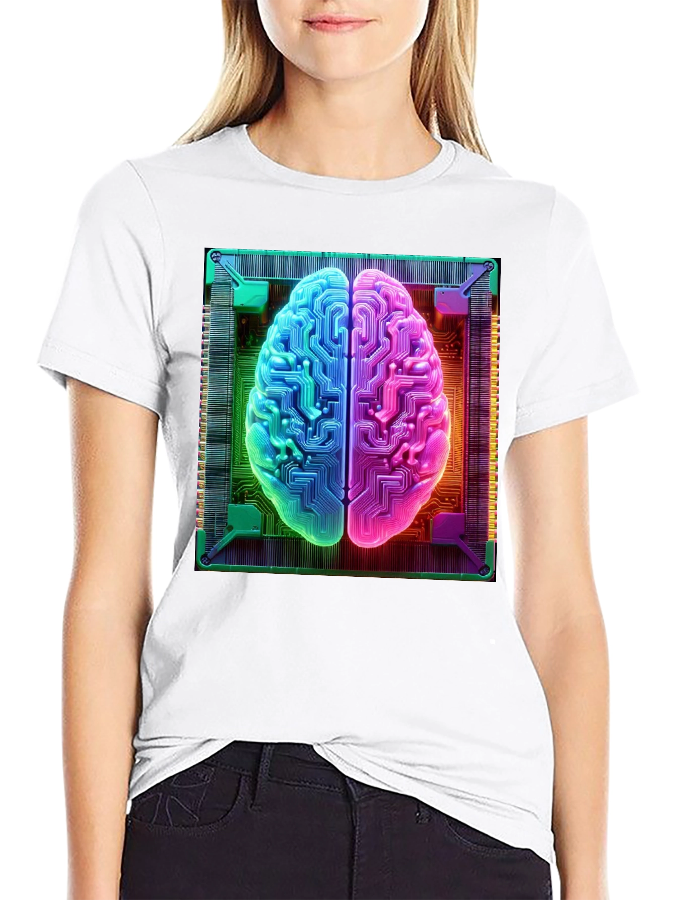 Circuit Brain Graphic Tee - Tech Mind T-Shirt