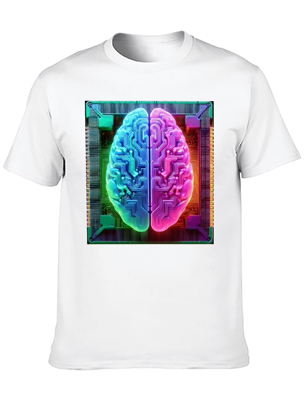 Circuit Brain Graphic Tee - Tech Mind T-Shirt