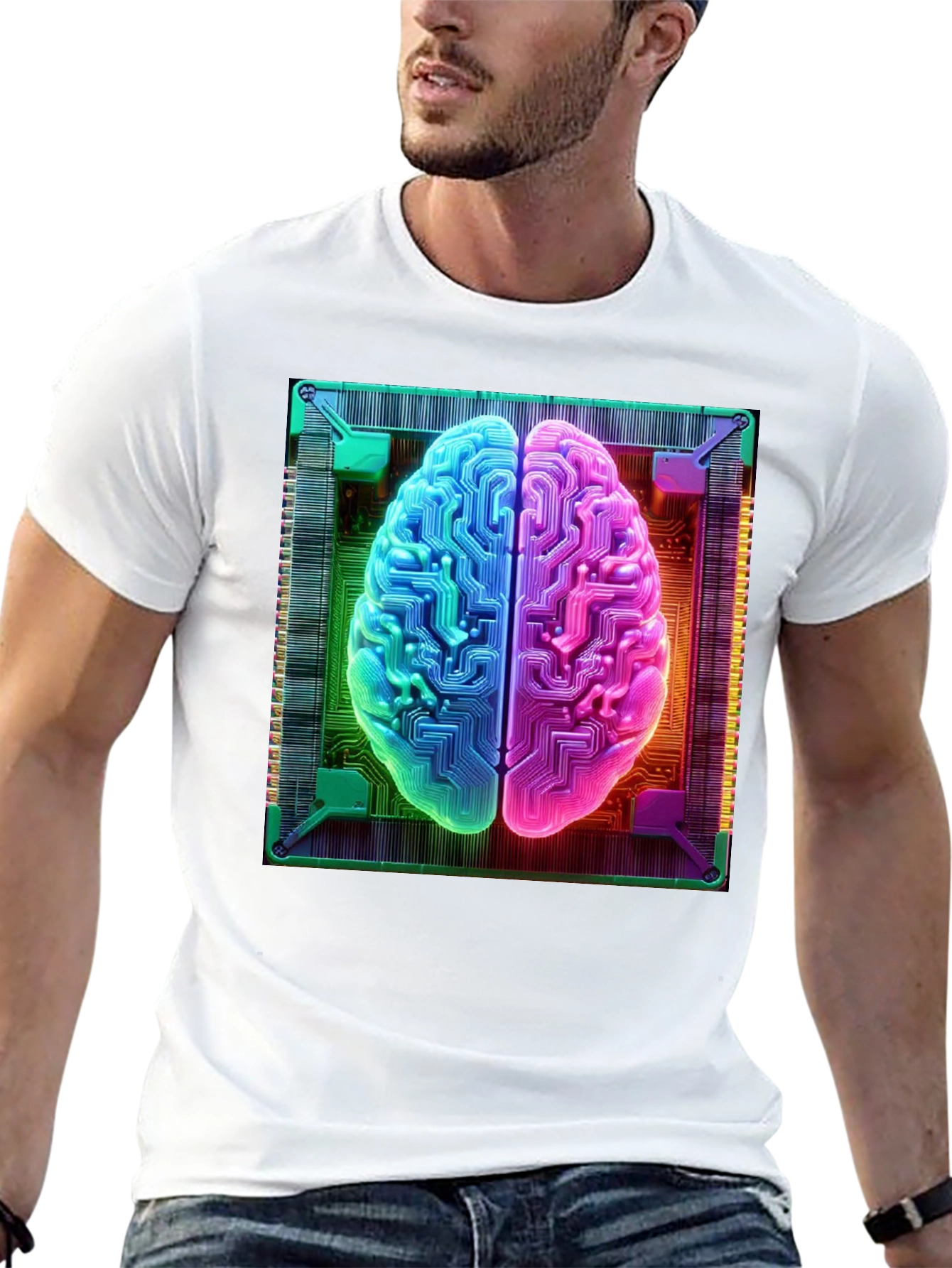 Circuit Brain Graphic Tee - Tech Mind T-Shirt