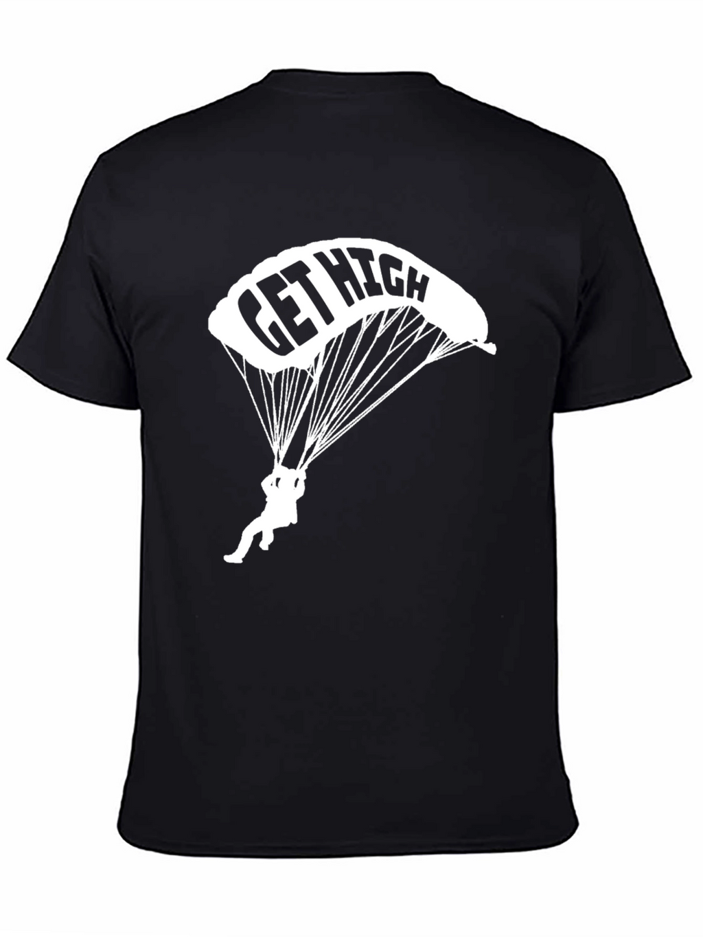 Get High Parachute T-Shirt - Black Cotton Tee