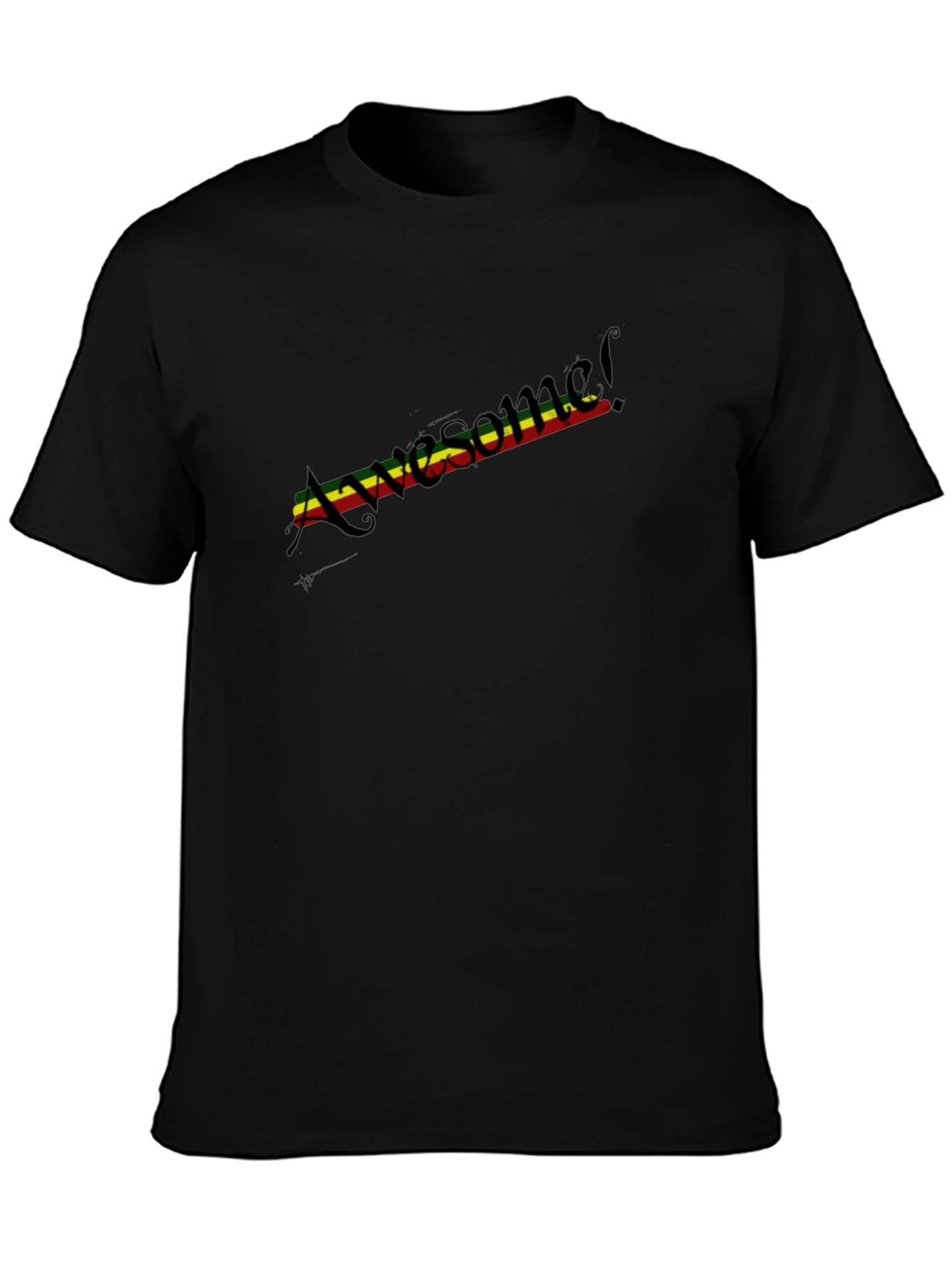 Awesome Reggae Stripe T-Shirt - Black