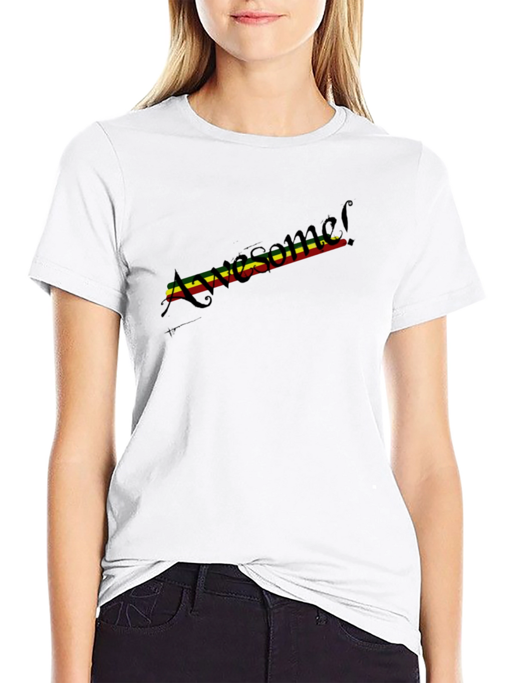 Awesome Reggae Stripe T-Shirt - Black