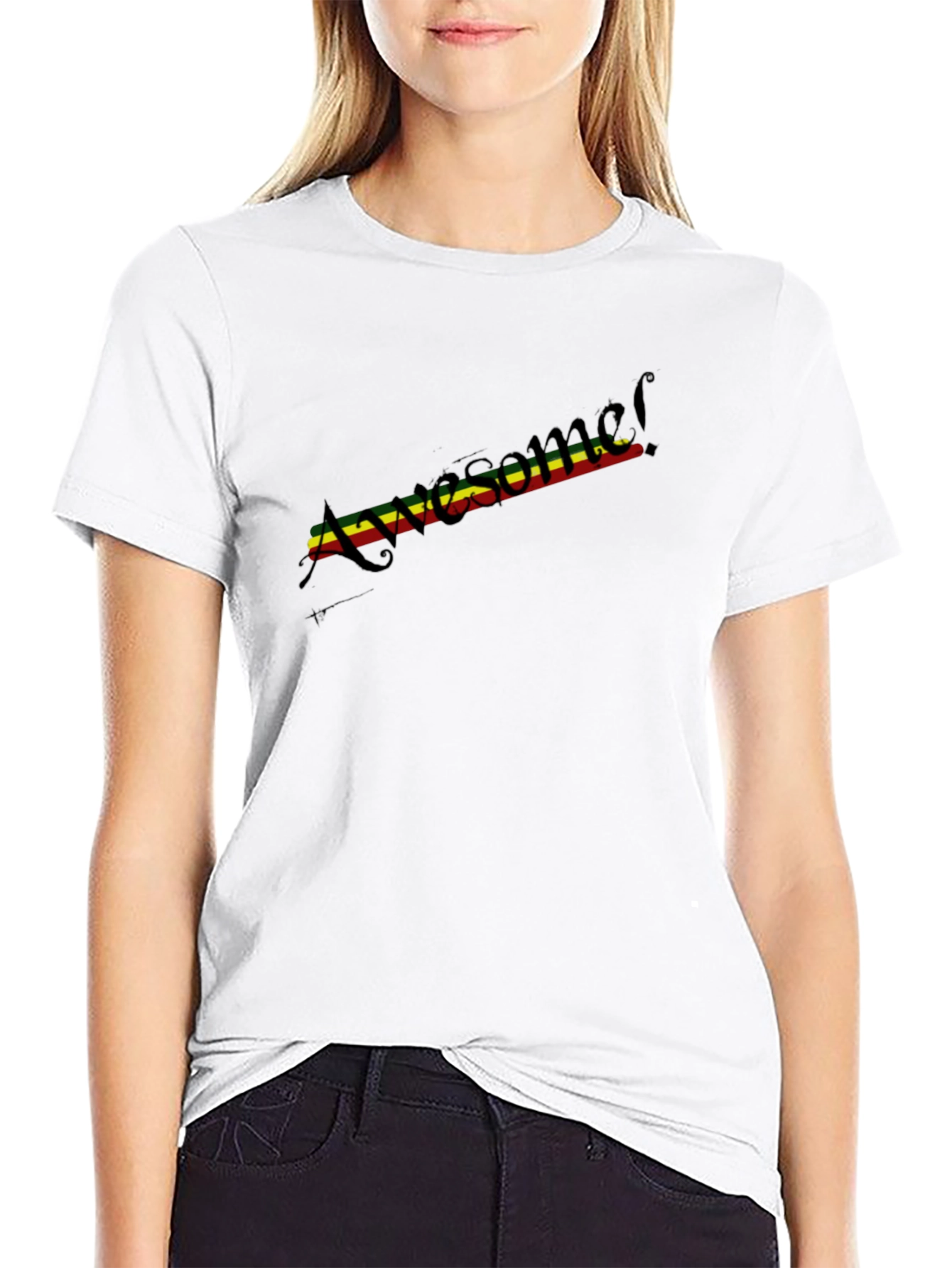Awesome Reggae Stripe T-Shirt - Black