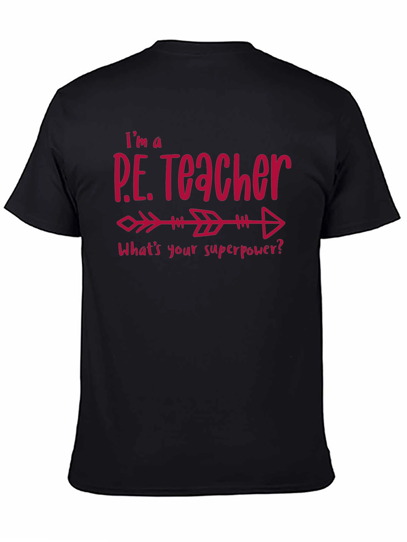 P.E. Teacher Superpower Black T-Shirt