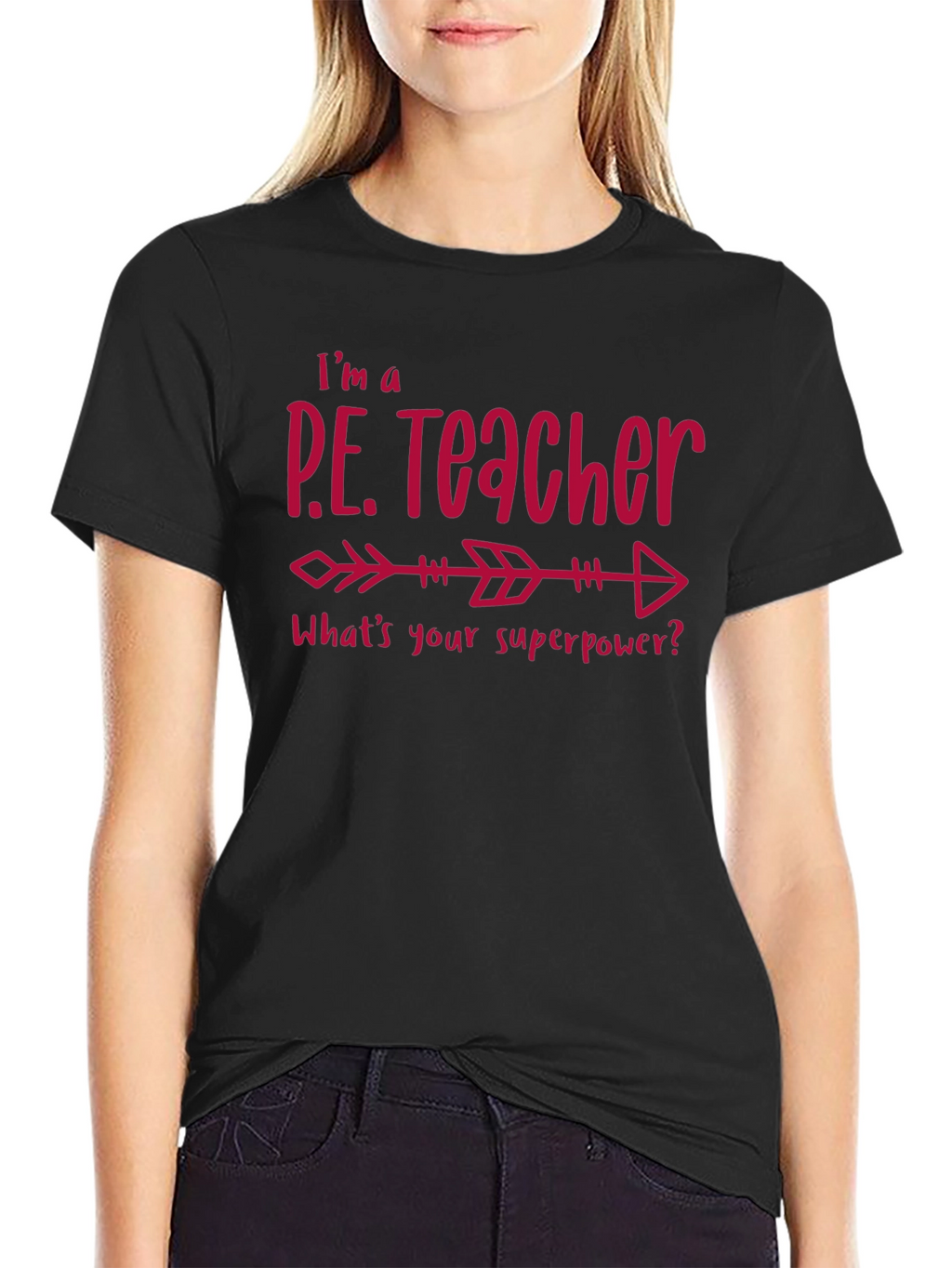 P.E. Teacher Superpower Black T-Shirt