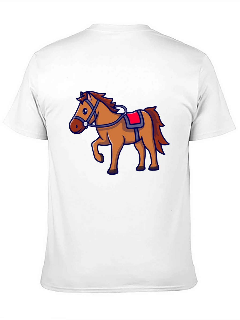 Horse Graphic Black T-Shirt - Cartoon Style