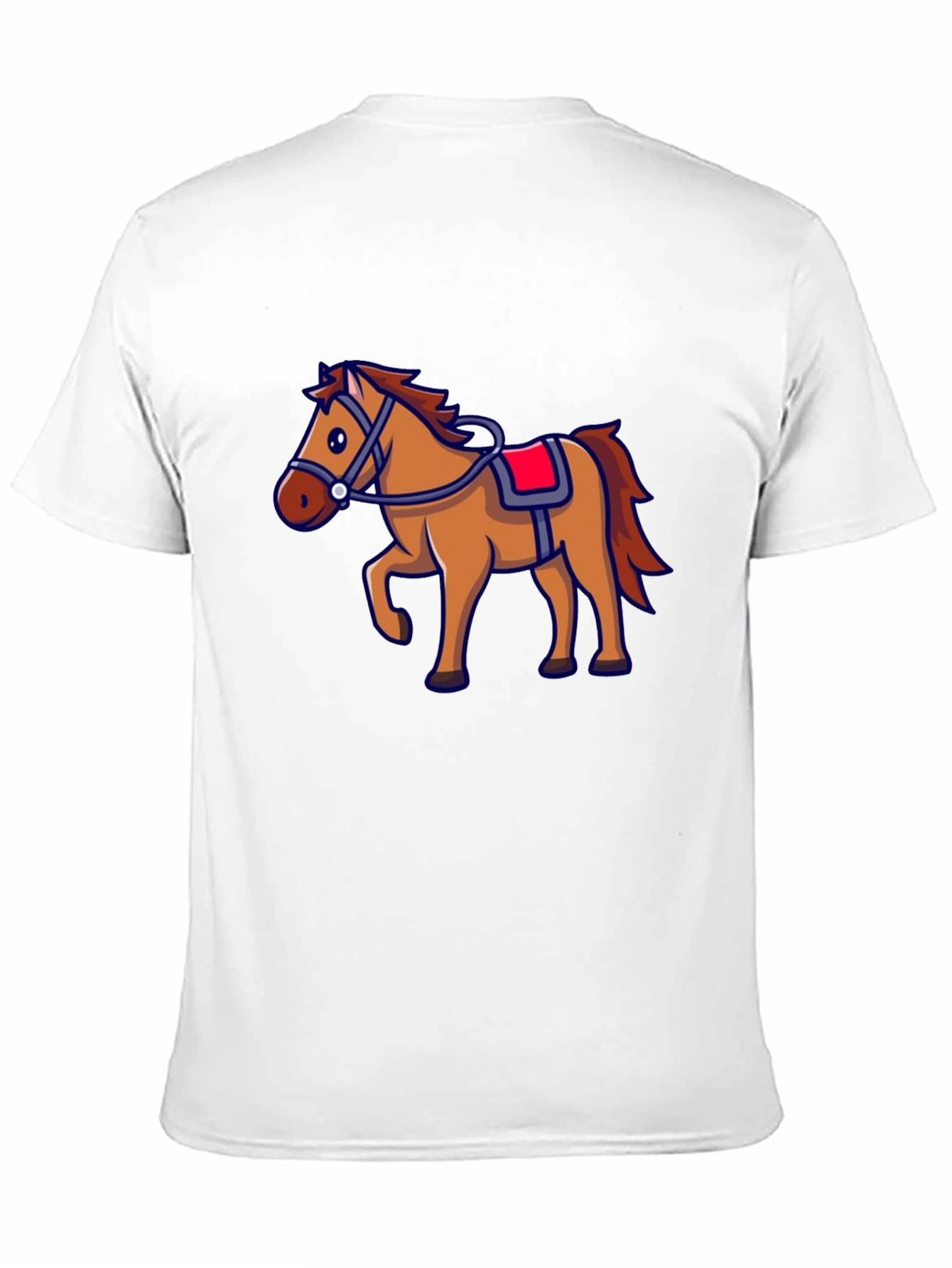 Horse Graphic Black T-Shirt - Cartoon Style