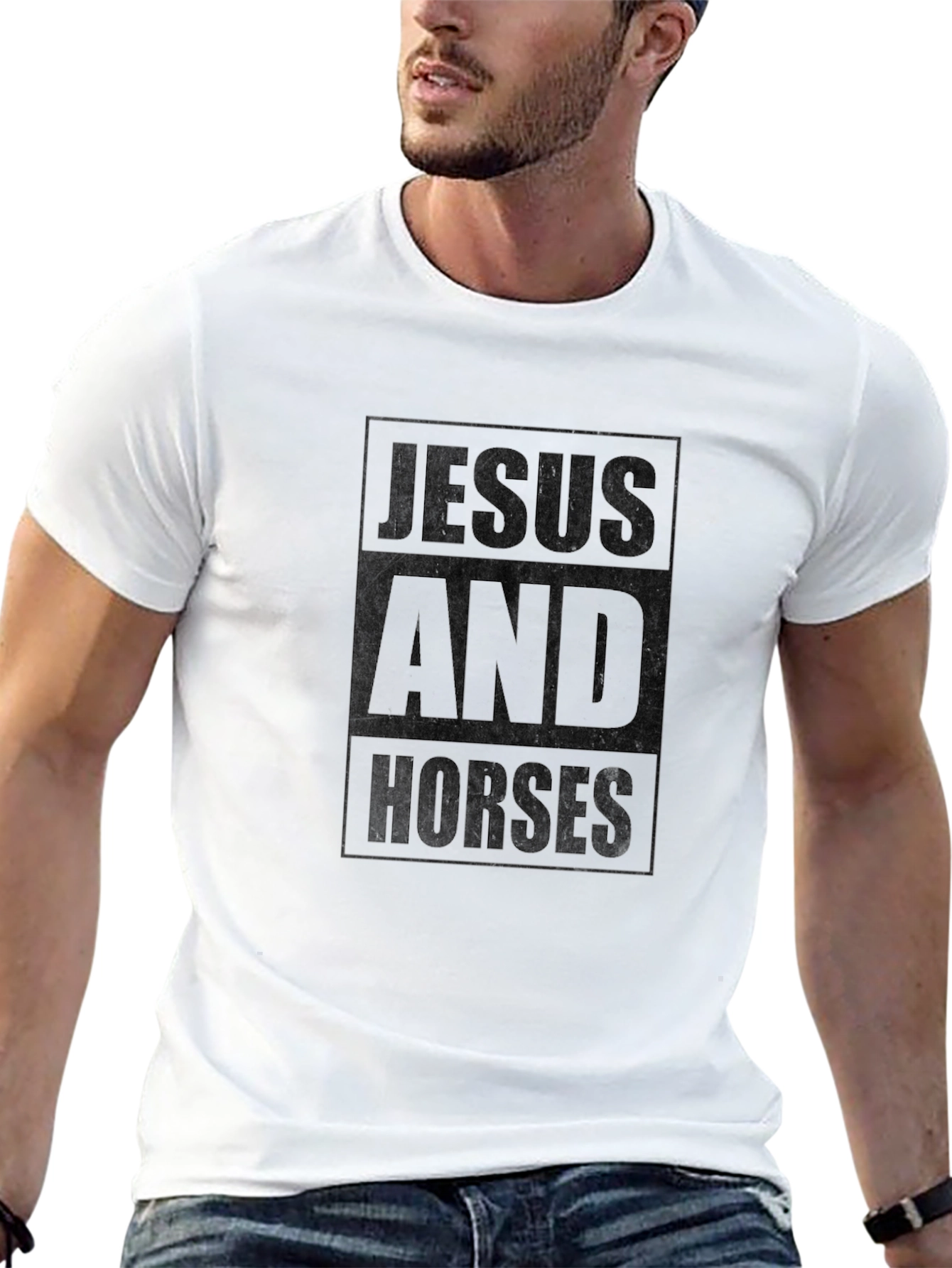 Jesus and Horses Graphic T-Shirt