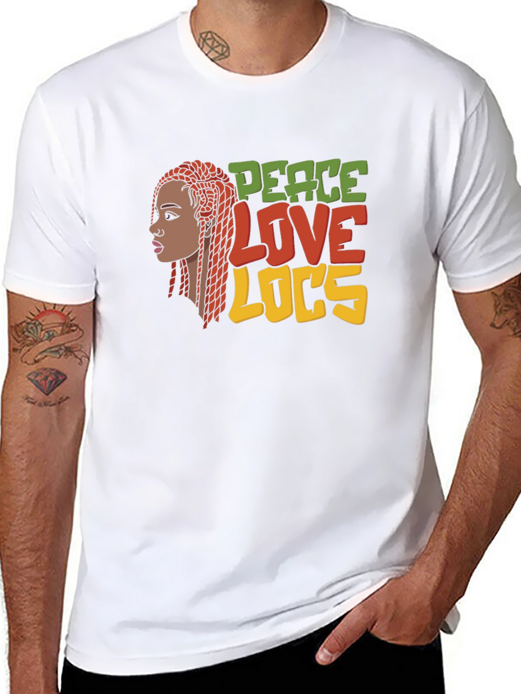 Peace Love Locs T-Shirt - Black Graphic Tee