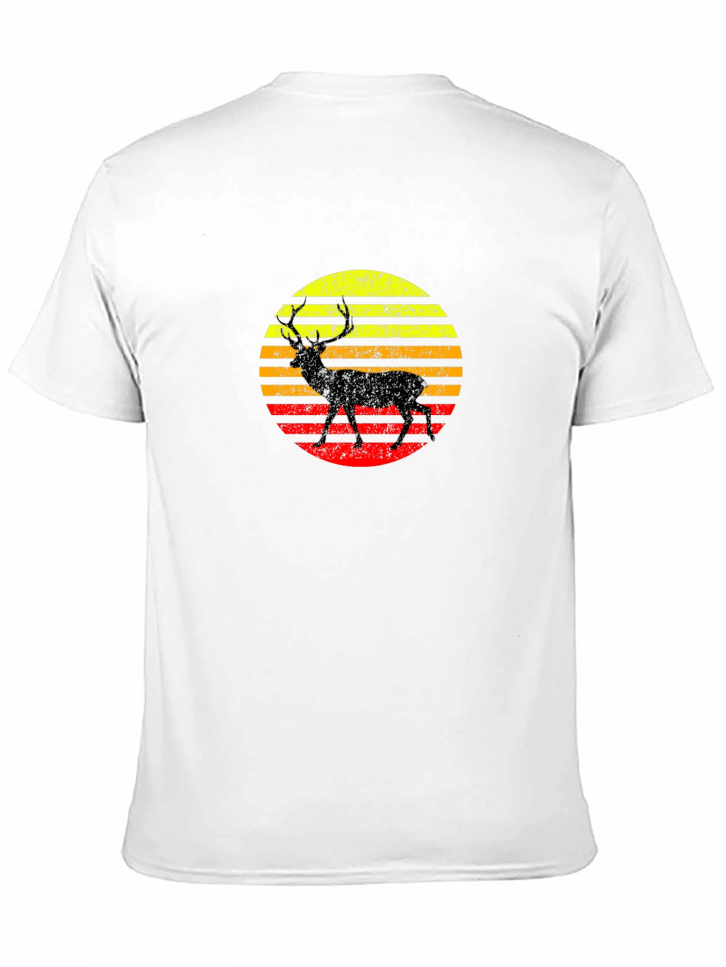 Retro Deer Sunset Black T-Shirt