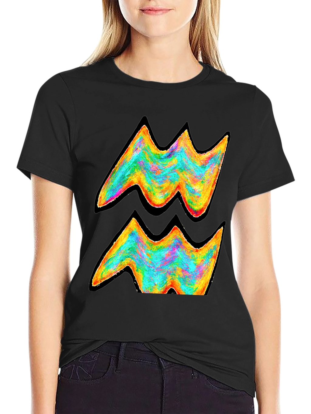 Aquarius Zodiac Rainbow Graphic Tee