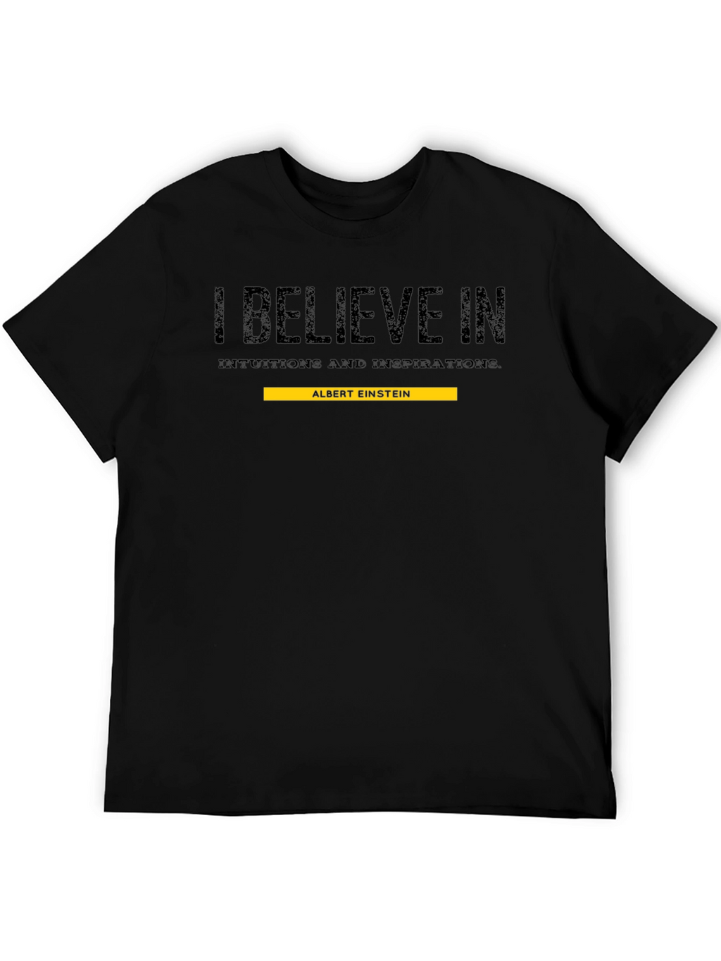 I Believe In T-Shirt Albert Einstein Black Graphic Tee