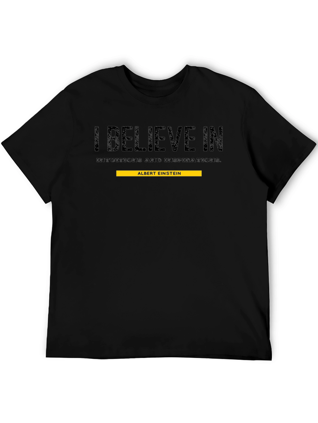 I Believe In T-Shirt Albert Einstein Black Graphic Tee