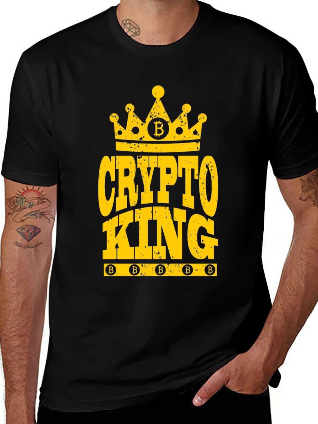 Crypto King Bitcoin T-Shirt - Black Cotton Tee