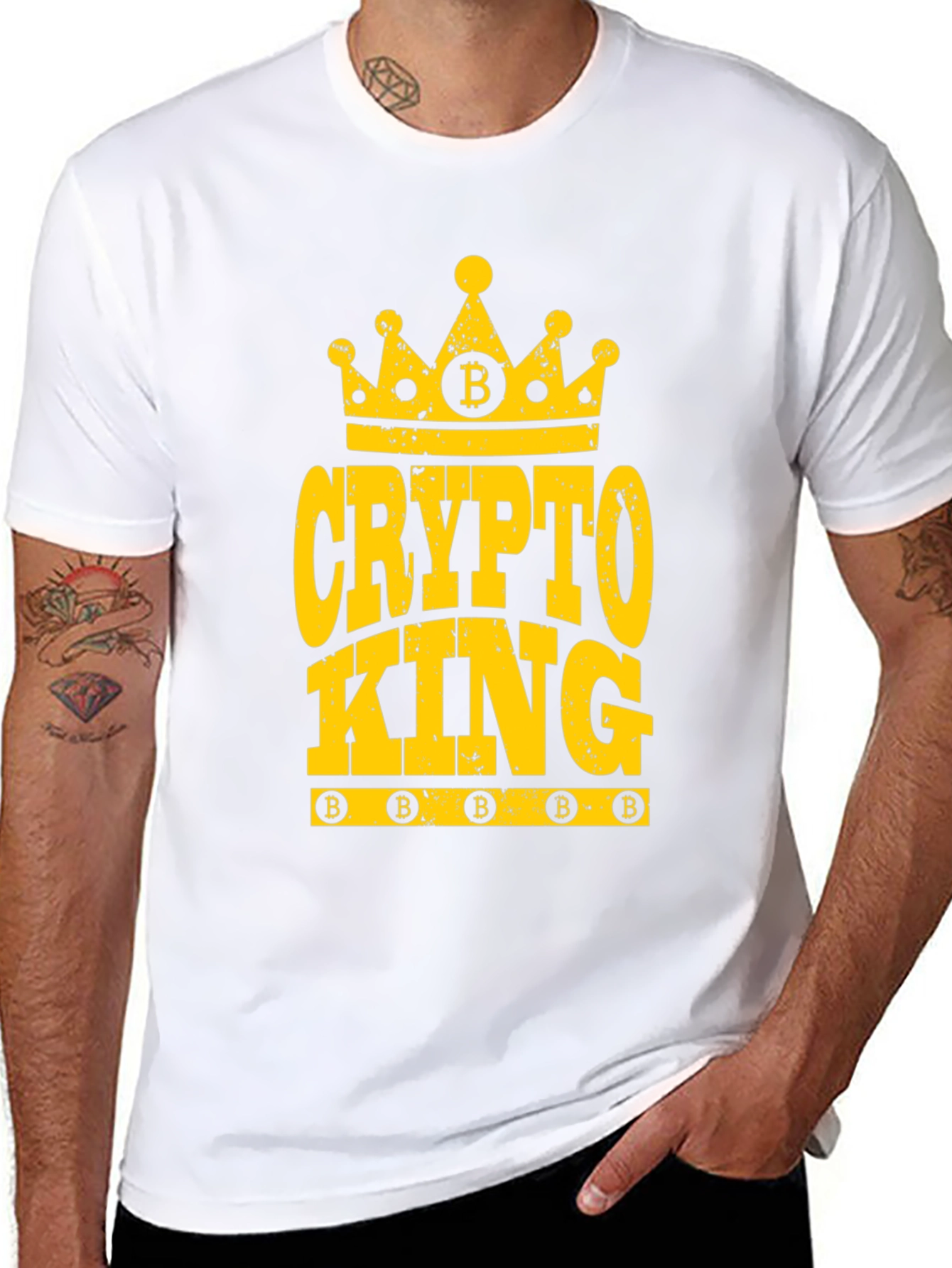 Crypto King Bitcoin T-Shirt - Black Cotton Tee