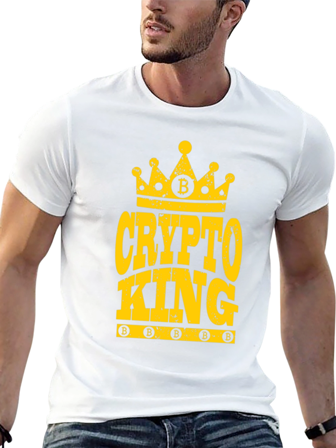 Crypto King Bitcoin T-Shirt - Black Cotton Tee