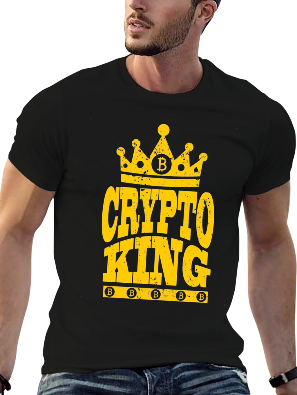 Crypto King Bitcoin T-Shirt - Black Cotton Tee