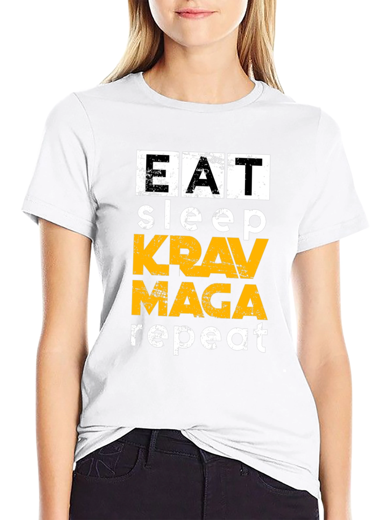Eat Sleep Krav Maga Repeat Black T-Shirt