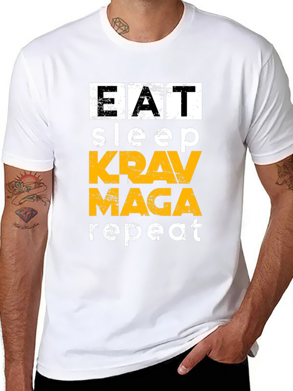 Eat Sleep Krav Maga Repeat Black T-Shirt