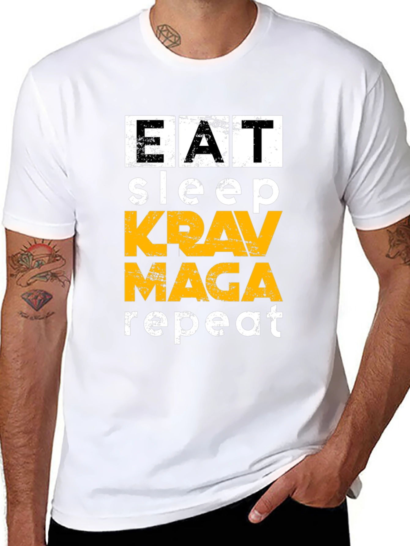 Eat Sleep Krav Maga Repeat Black T-Shirt