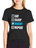 Eat Sleep Rugby Repeat Graphic Tee