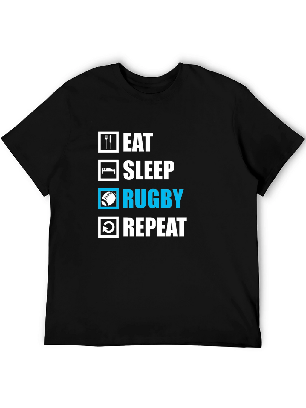 Eat Sleep Rugby Repeat Graphic Tee