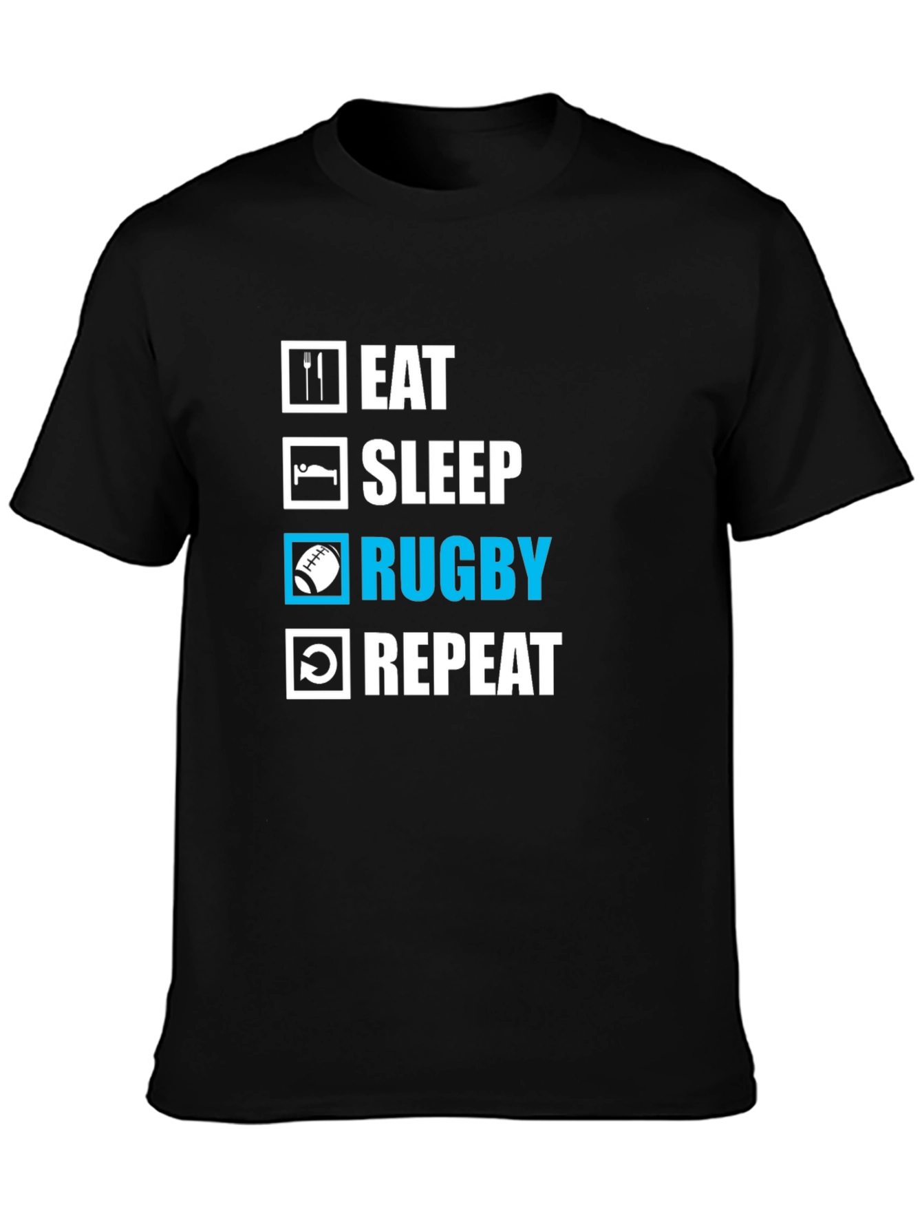 Eat Sleep Rugby Repeat Graphic Tee