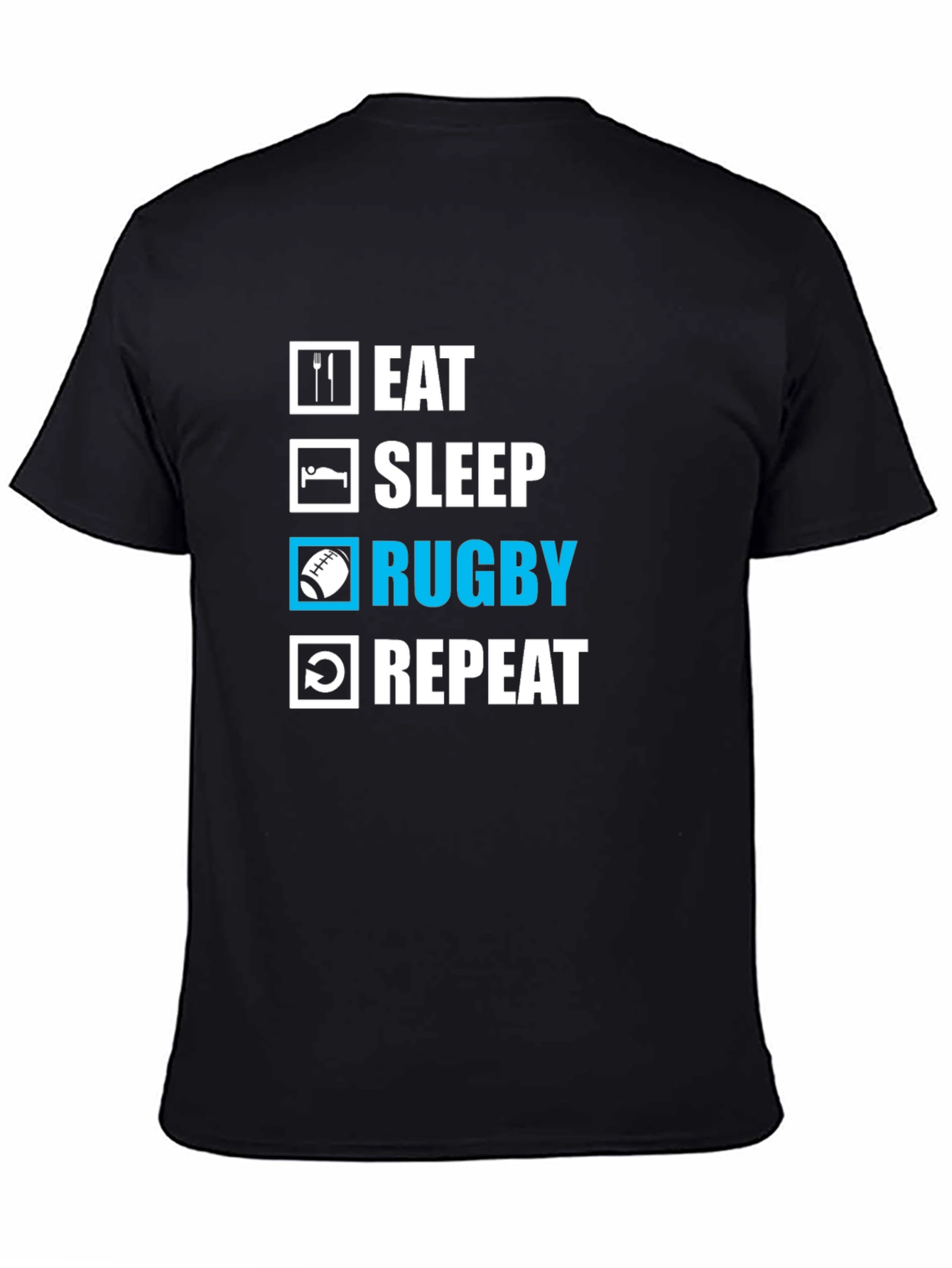 Eat Sleep Rugby Repeat Graphic Tee