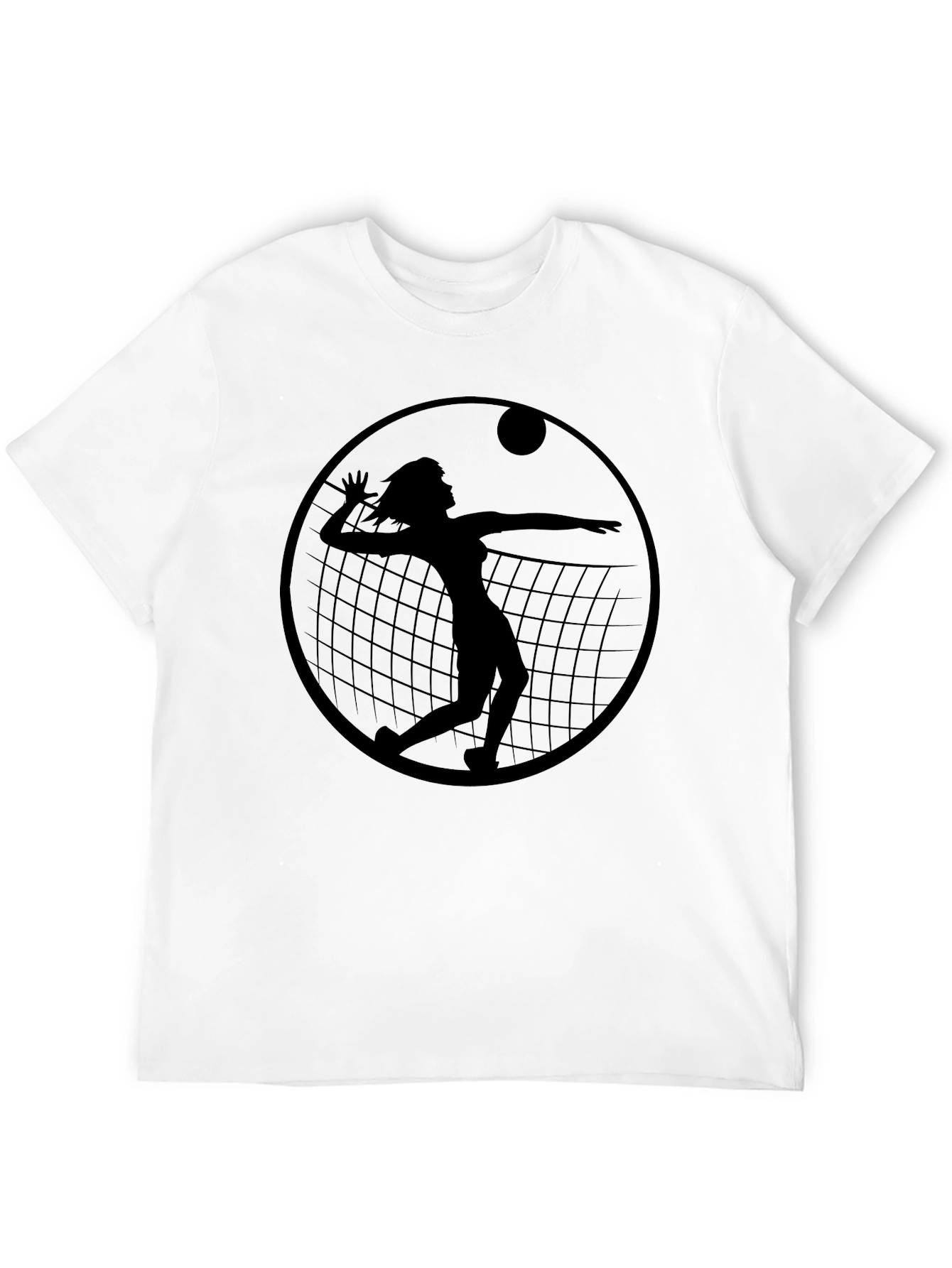 Volleyball Silhouette Graphic T-Shirt - Black