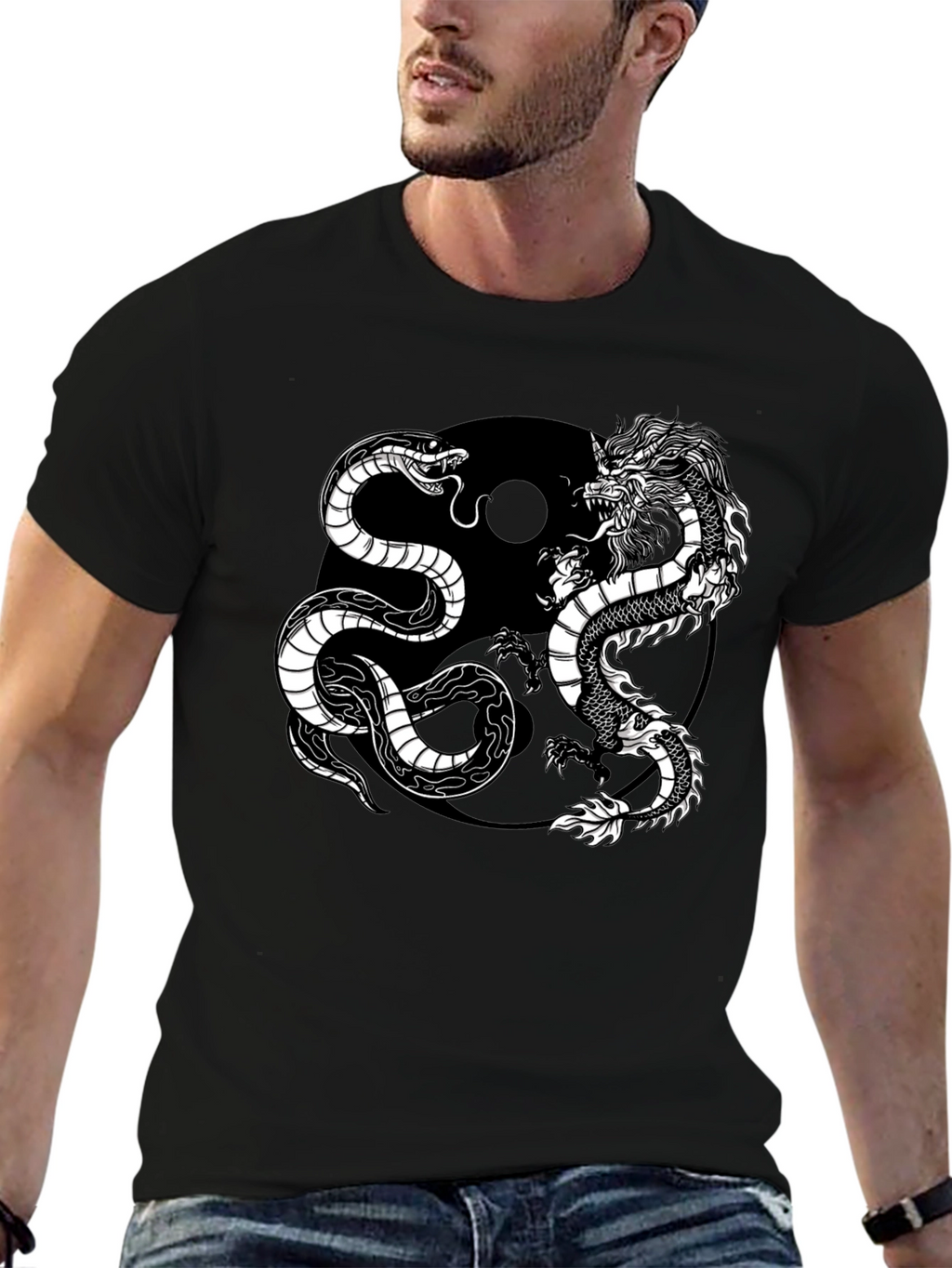 Yin Yang Dragon Snake T-Shirt - Balance & Harmony