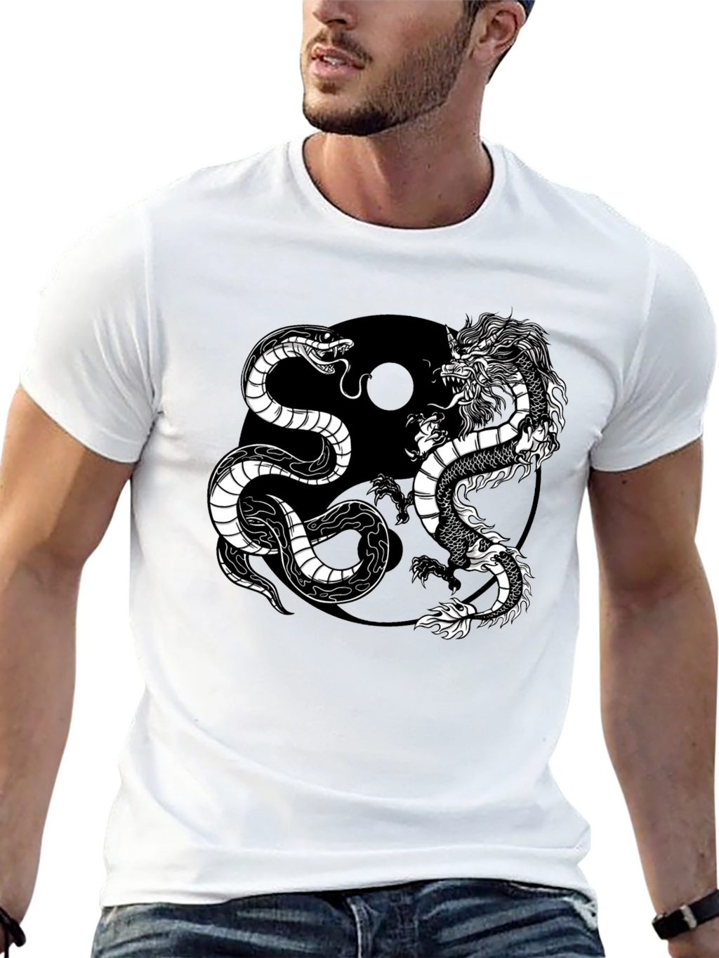 Yin Yang Dragon Snake T-Shirt - Balance & Harmony
